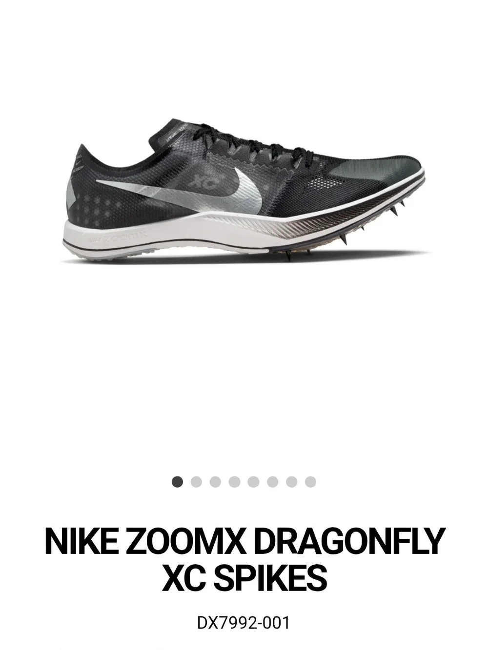 ** BNWOT** Nike ZoomX Dragonfly XC Spikes — Black/Silver Mens Sz 14